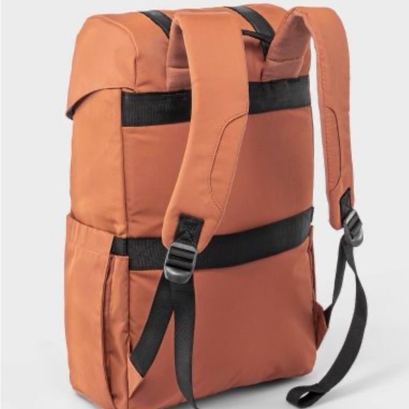 Open Story Fitted Flap Adult 17 Backpack with CinchCord Closure Amber Brown - Picture 4 of 4